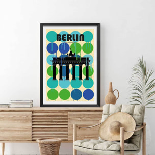 Affiche berlin brandenburger tor Affiche sous cadre noir