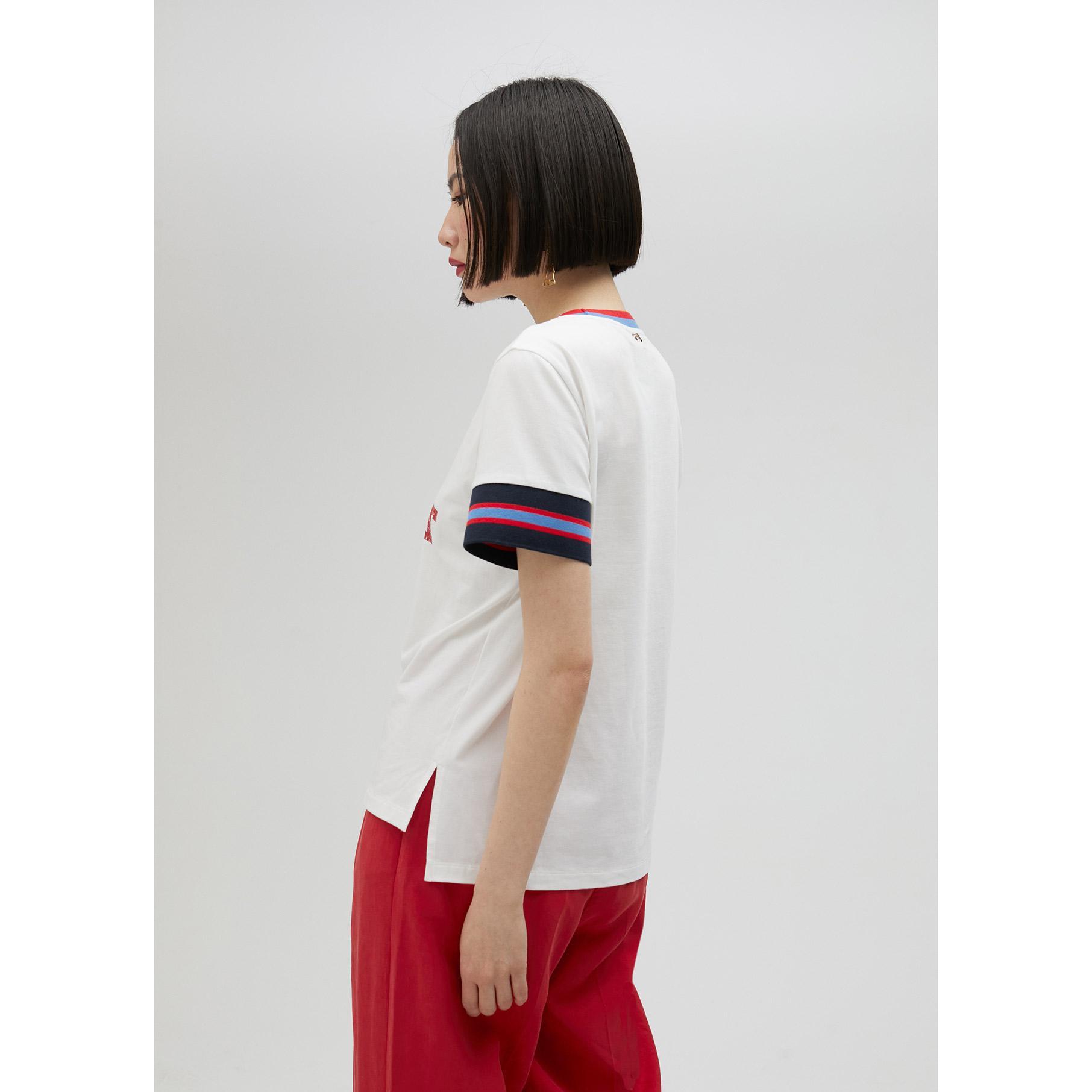 Maglietta maniche a righe tricolori