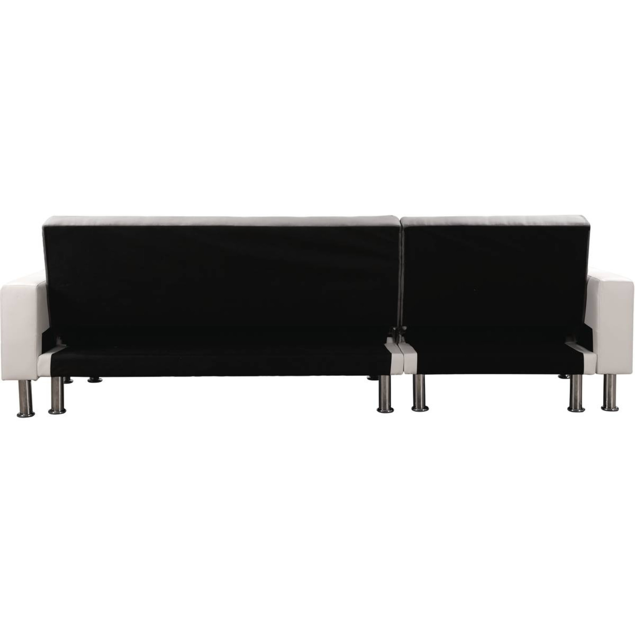 Canapé d'angle convertible et réversible "Theo" - 258 x 82/147 x 82 cm - 4 places - Blanc / Gris