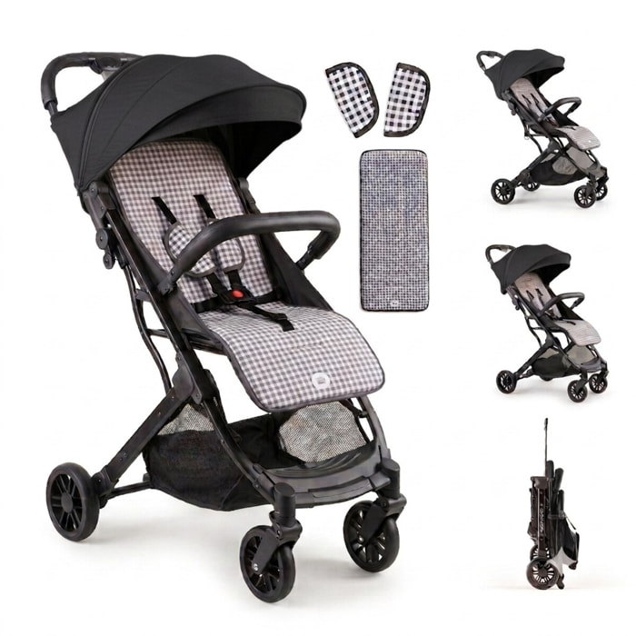 Silla de Paseo Minimum Space Plus + Colchoneta Vichy Gris de Regalo
