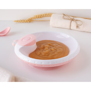 PLATO TÉRMICO CON VENTOSA ANTIVUELCO ROSA