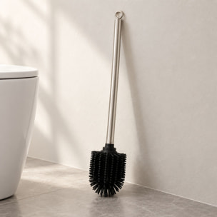 Balayette WC avec manche en métal - Argent