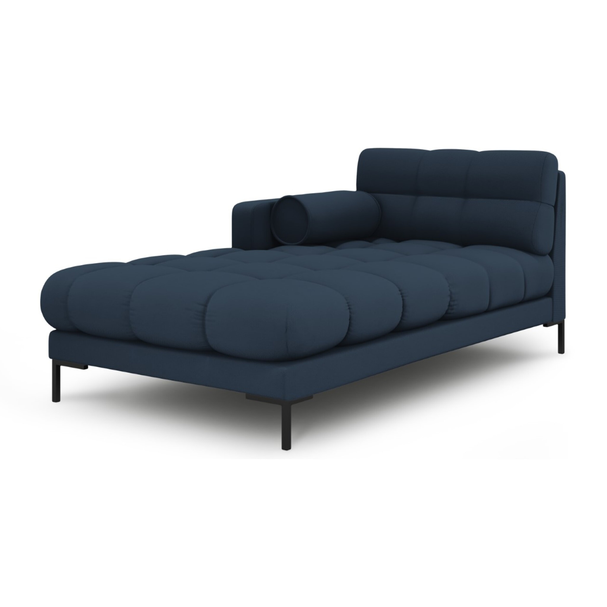 Méridienne gauche "Bali" en tissu structurel bleu