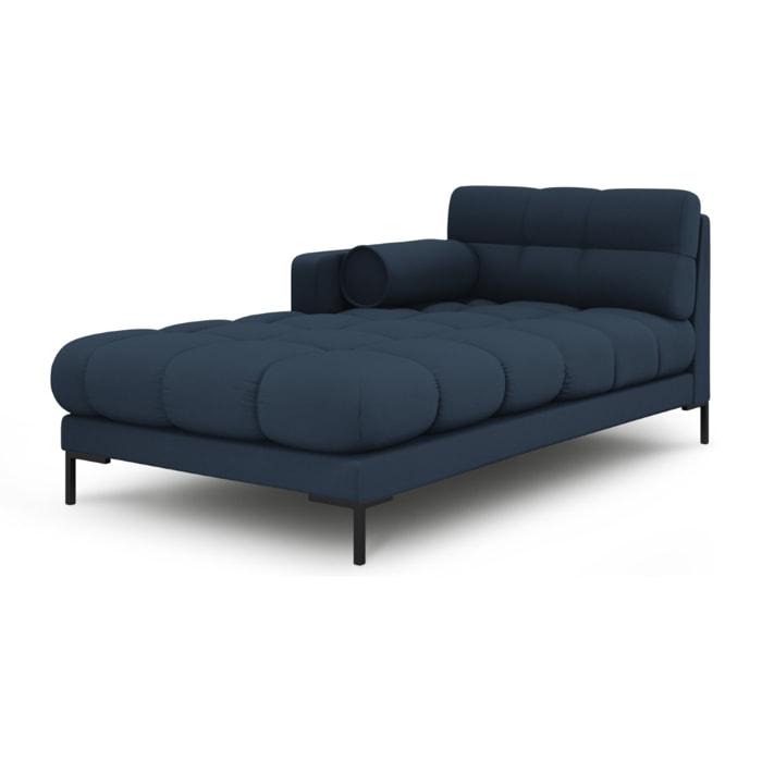 Méridienne gauche "Bali" en tissu structurel bleu