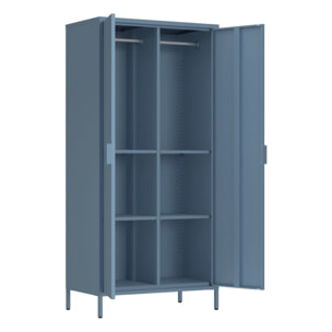 Armadio in metallo 2 ante 80x40x170h cm blu - Pop