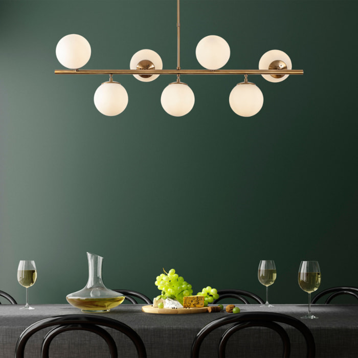 SOLIS - Suspension dorée 7 lampes