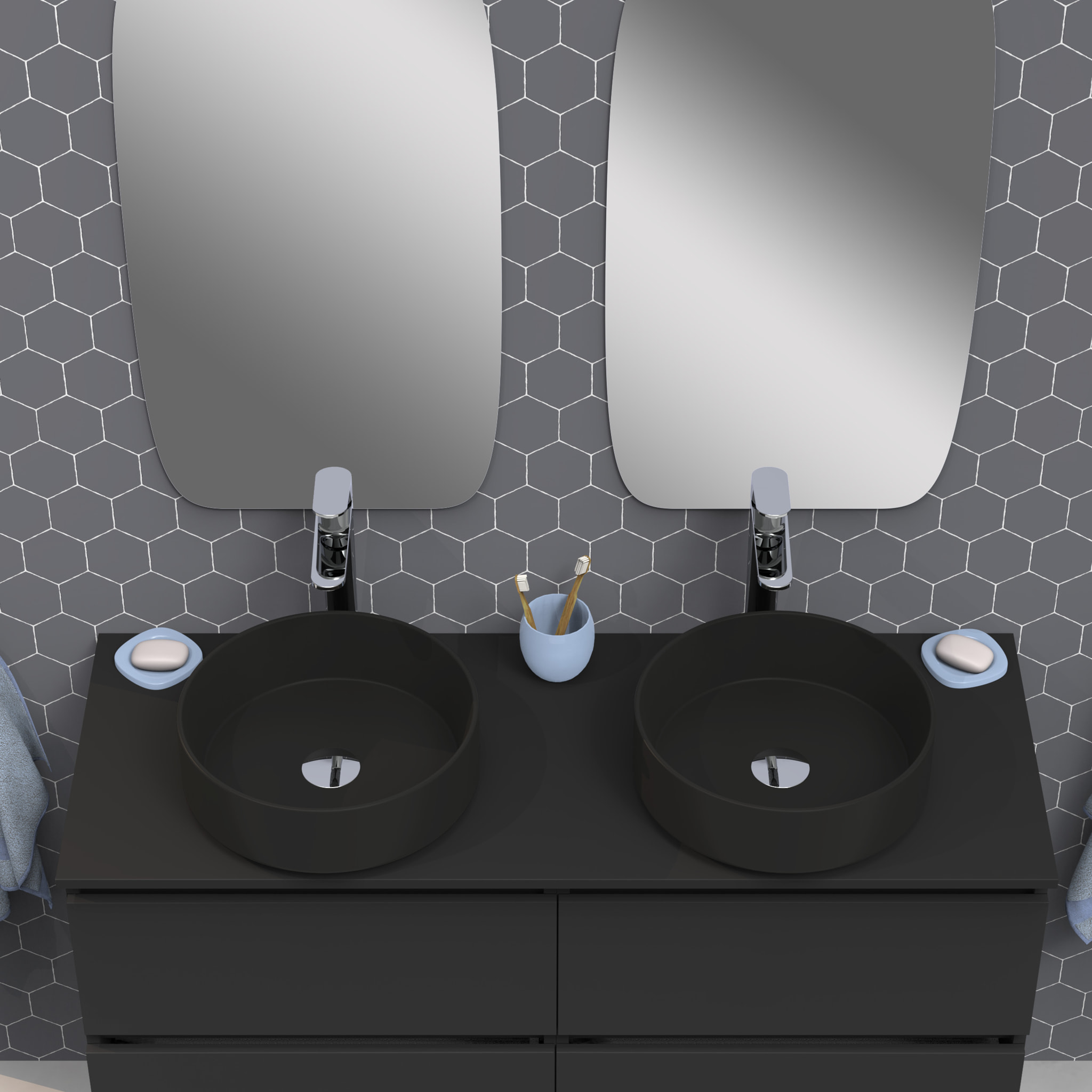 Conjunto de baño IRONA 2C TOP, 120cm, incluye lavabo y espejo