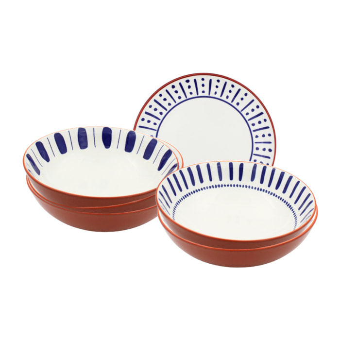 Lot de 6 assiettes creuses, SANTORIN