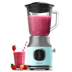 Cecotec Blender Mixeur RetroTwist Blue. Puissance Maximale 800 W, Bol en Verre d