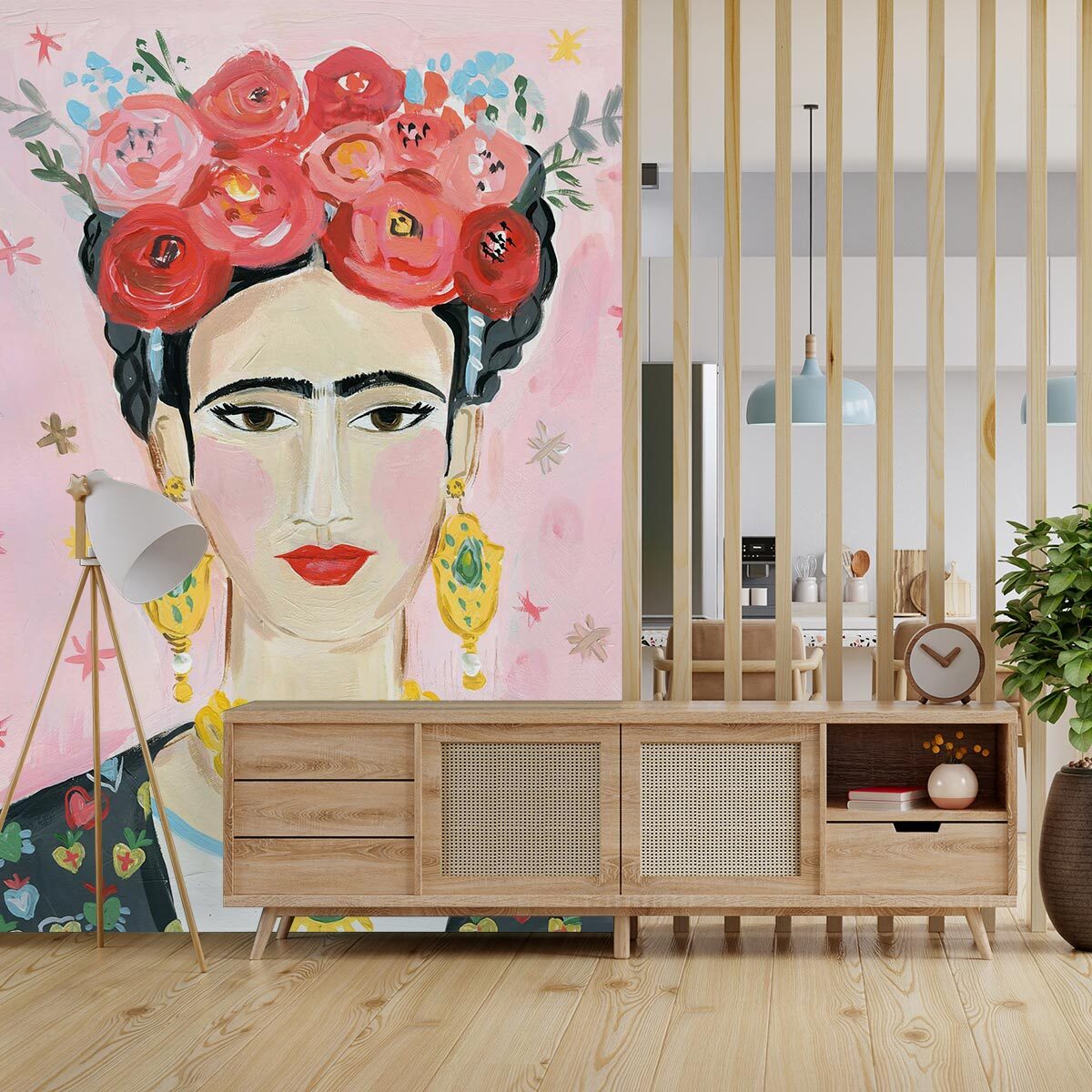 Papier peint roses frida pinkie Intissé