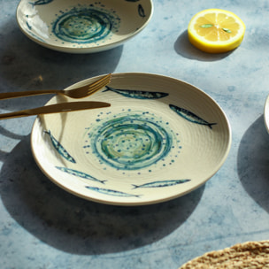 Lot de 6 assiettes plates 27cm SARDINE