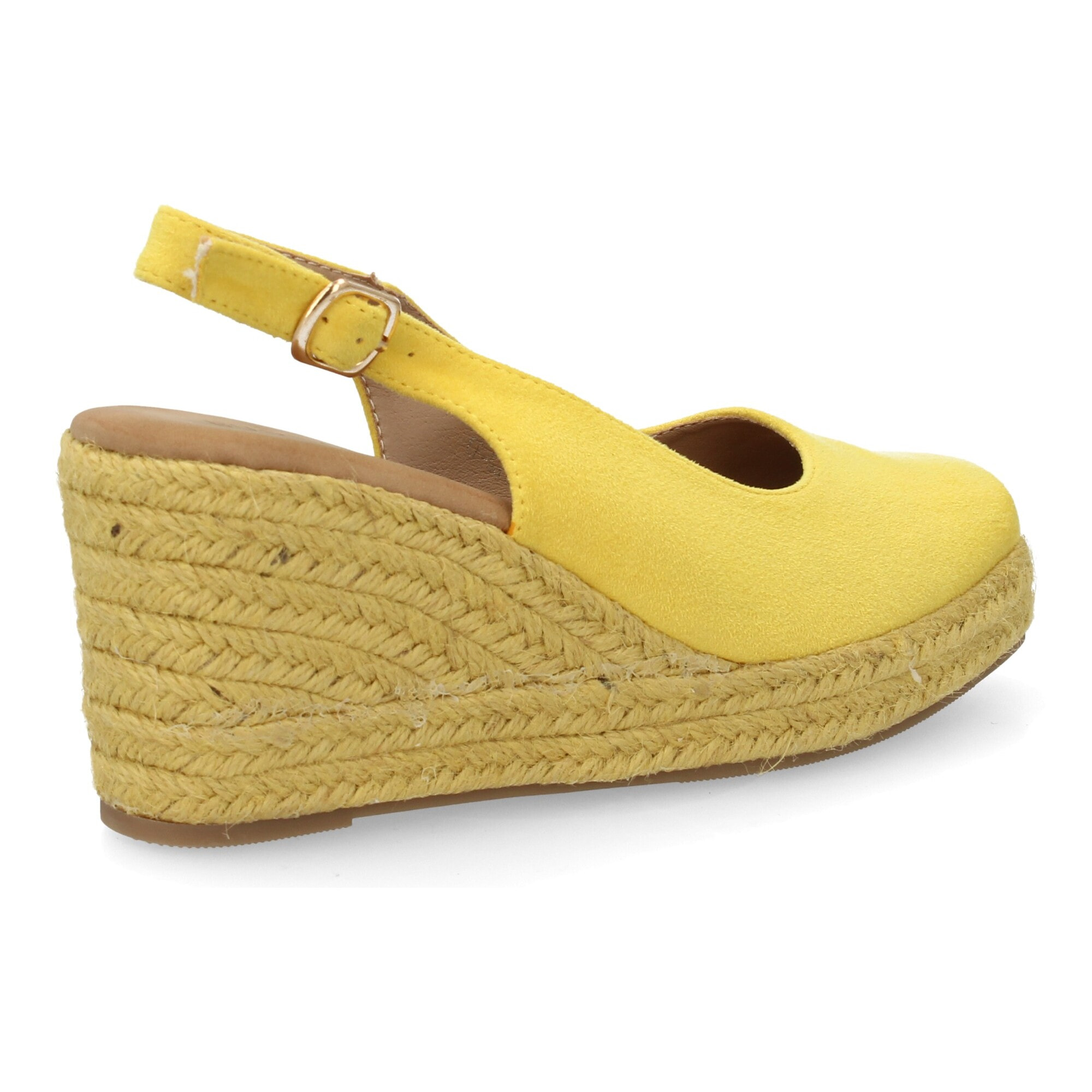 Alpargata cuña mujer talón abierto y pulsera ajustable