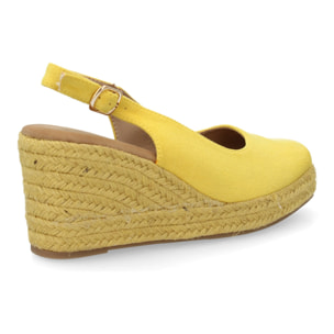 Alpargata cuña mujer talón abierto y pulsera ajustable