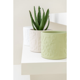 J-Line cache-pot Aloha - céramique - mix - large - 3 pièces - Ø 13.5 cm