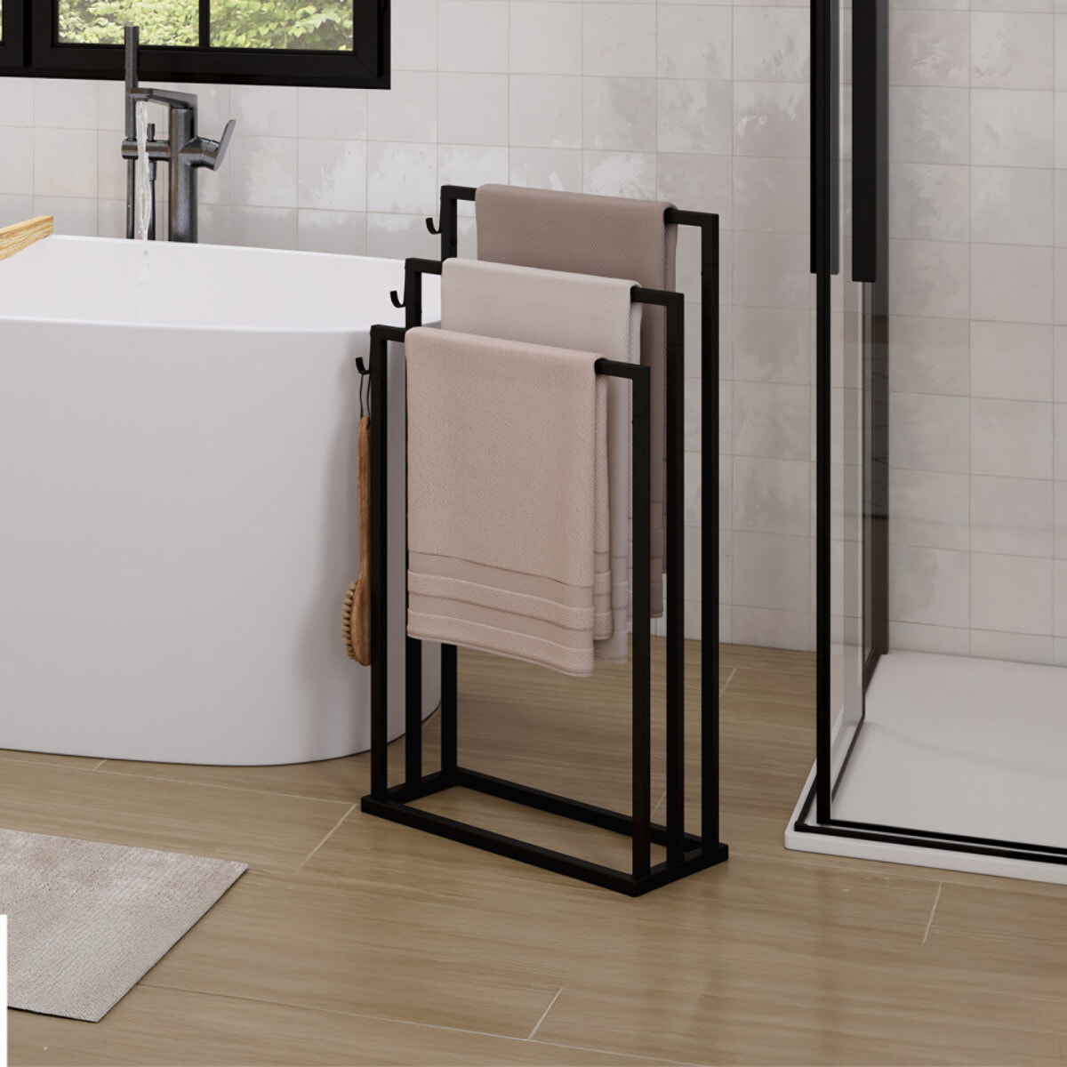 Porte-serviettes 3 niveaux en métal