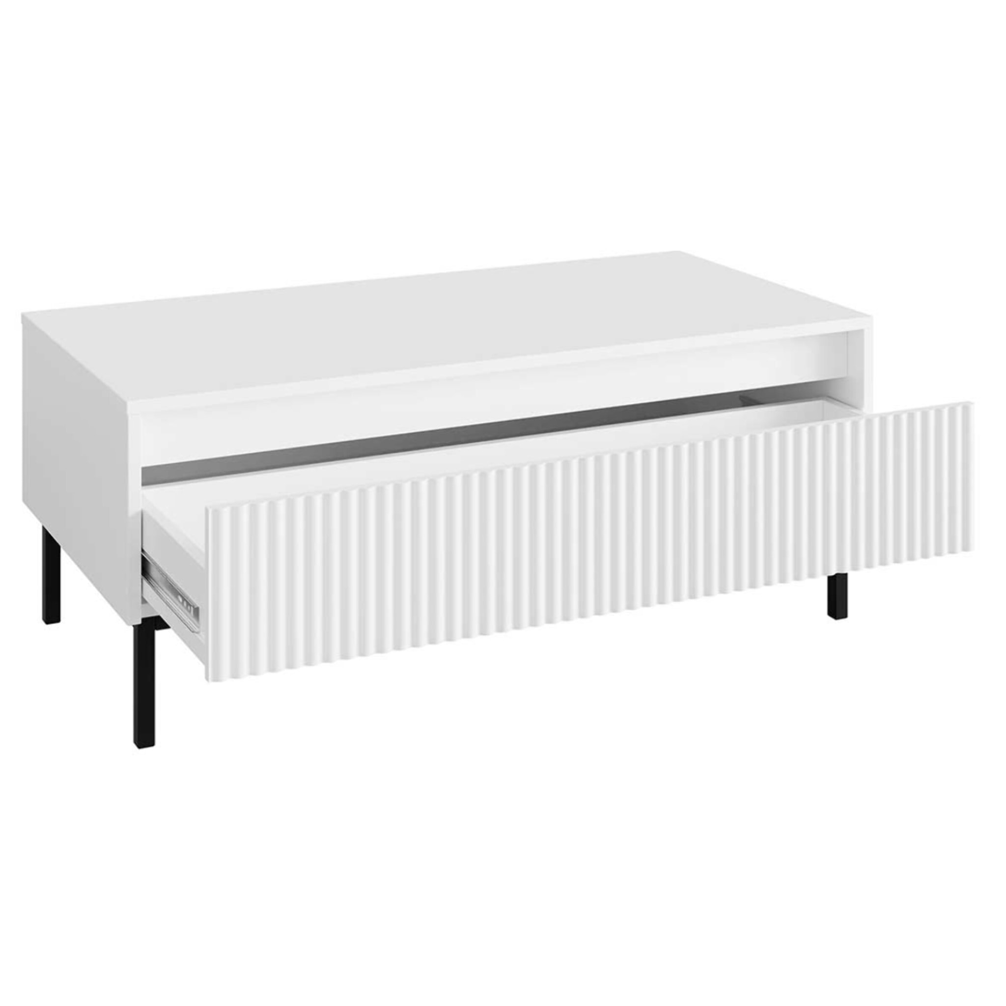 Girona - table basse - blanc - 1 tiroir - 100 cm - Blanc