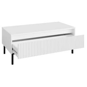 Girona - table basse - blanc - 1 tiroir - 100 cm - Blanc
