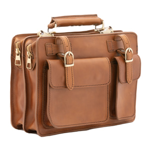 Borsa a mano  unisex In Vera pelle Made in Italy 32x23x10 cm