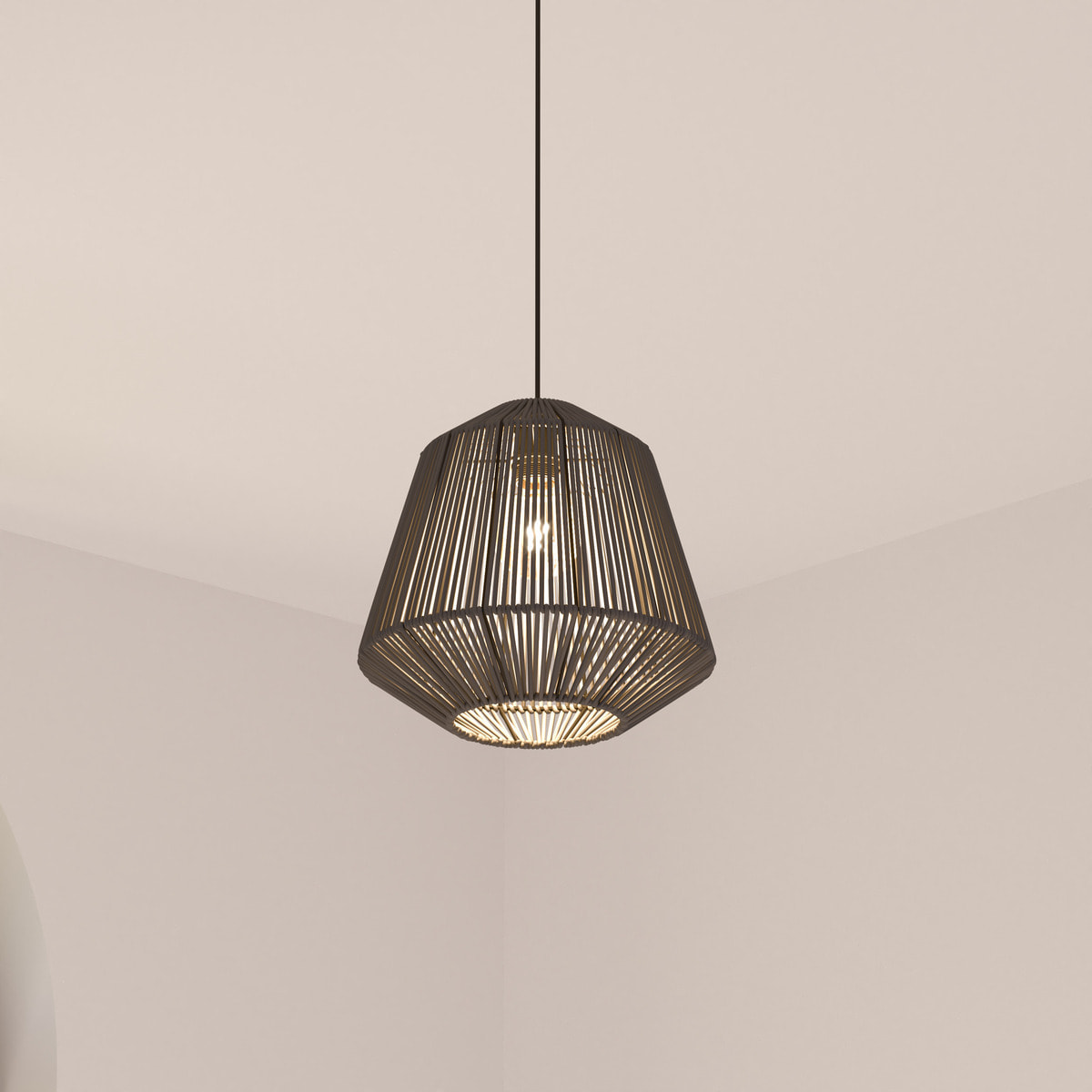 Suspension "Jily" noire - corde D29 cm