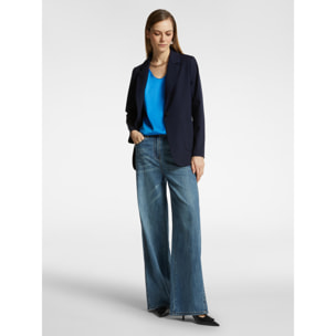 Elena Mirò - Blazer en punto milanés - Azul