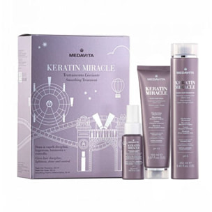 MEDAVITA Xmas Set Keratin Miracle Trattamento Lisciante Shampoo 250ml + Mask 150ml + Defence Spray 50ml