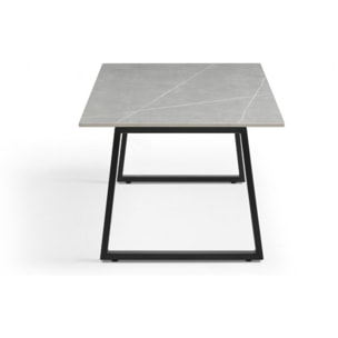 Table basse en céramique 120x60cm marbre grey - 7 piètements - UNIK