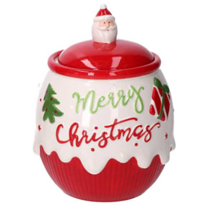 Barattolo in ceramica merry christmas cm ø17h21,5