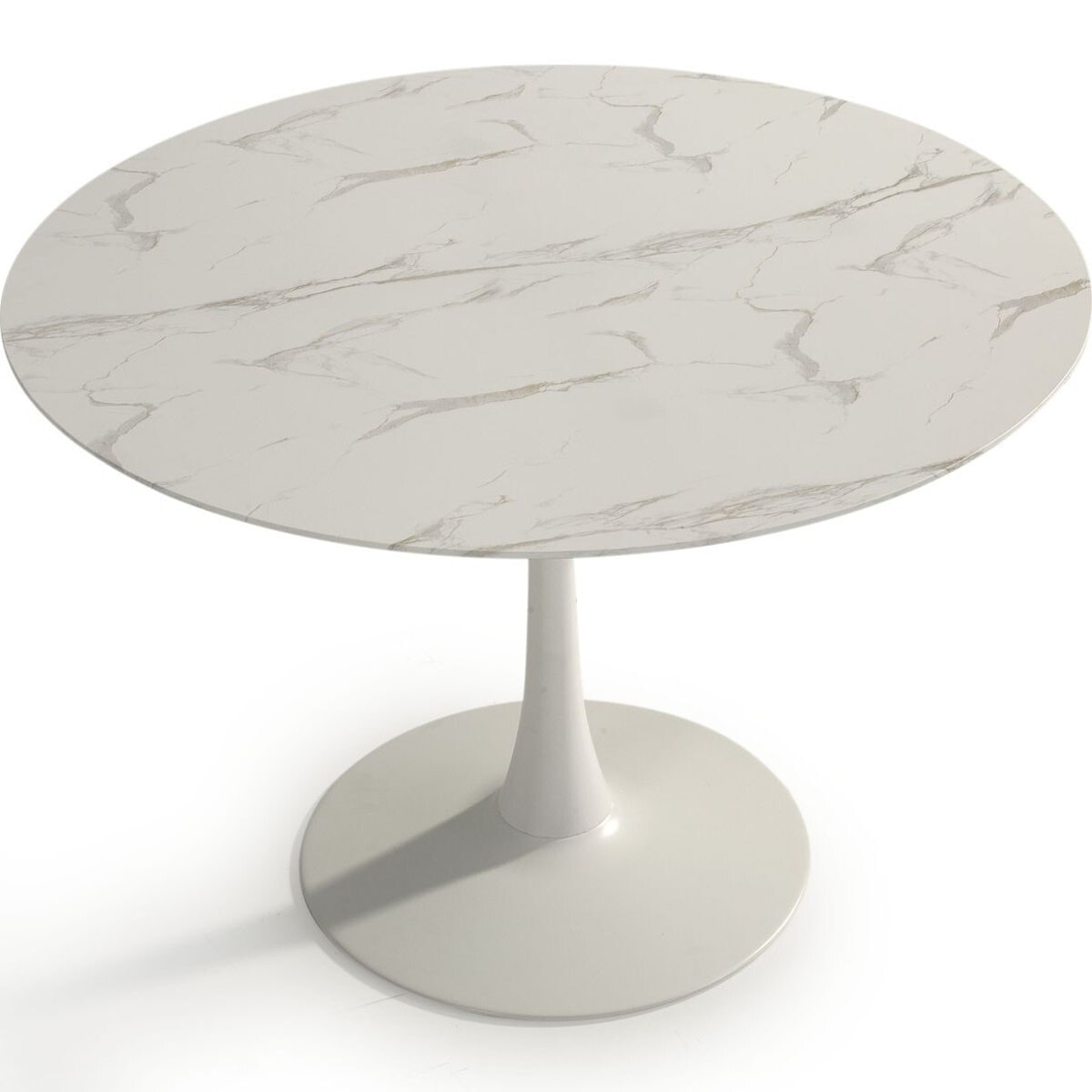 Table à manger ronde effet marbre 4 pers. - PRIMA
