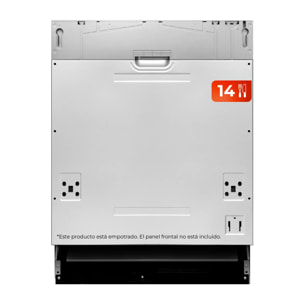 Lavavajillas integrable EVVO Di.2, 14 Cubiertos, 8 Programas, Inox, Ancho 600 mm