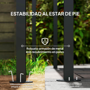 Pérgola de Pared 2,4x2,4 m Cenador de Jardín con Techo Inclinado Protección UV 30+ Impermeable y Marco de Metal para Patio Terraza Balcón Crema