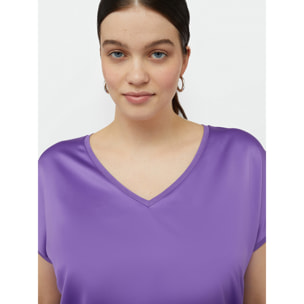 Fiorella Rubino - T-shirt in raso e jersey - Viola