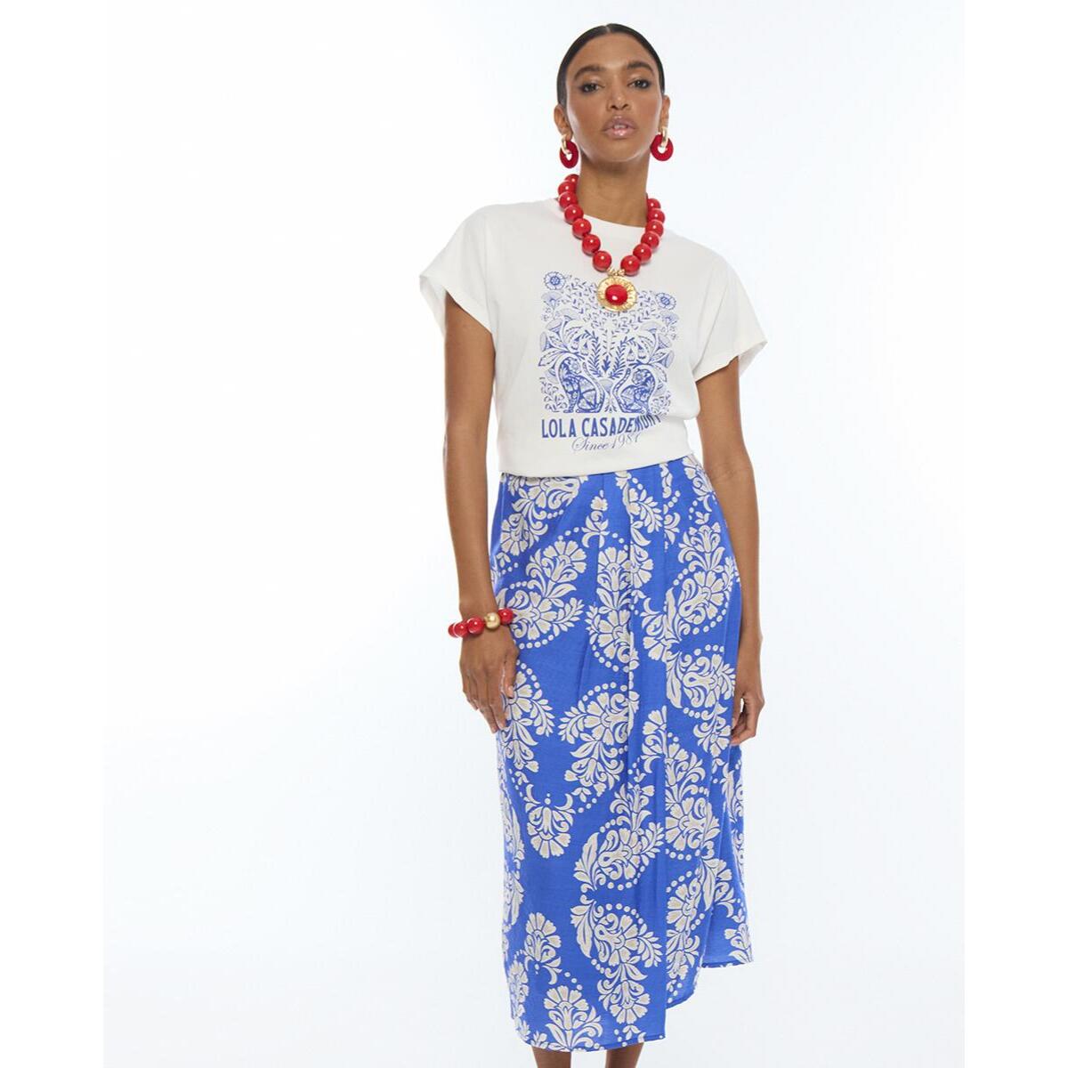 T-shirt con stampa posizionale boho