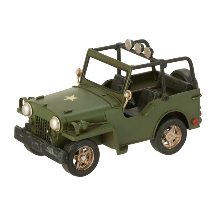 J-Line décoration 4x4 Antique - métal - kaki groen