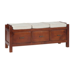 Banc Nest -bois massif de mindi, panneau mdf et placage naturel-couleur teck 115 x 47 x 40 cm
