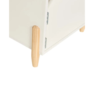 Table de chevet enfant Douceur blanc 35,5x40cm