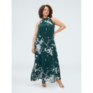 Fiorella Rubino - Vestido largo Free estampado foliage - Verde