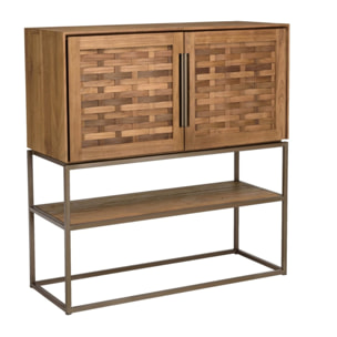 SIXTINE - Buffet en bois de teck recyclé 2 portes