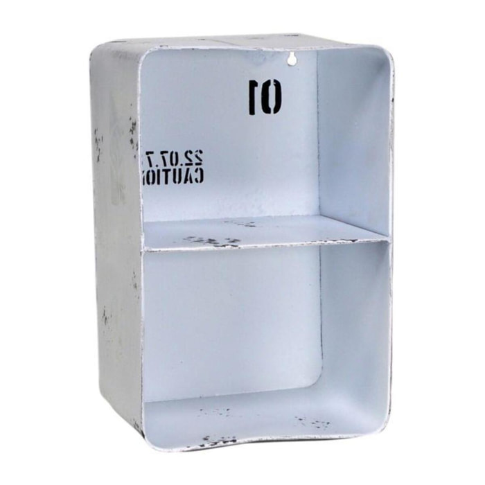 Mensola in metallo Bristol bianco 2 piani rettangolare cm20x15h30