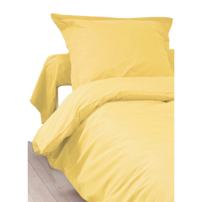 Housse de Couette Unie en 100 % Coton - Jaune