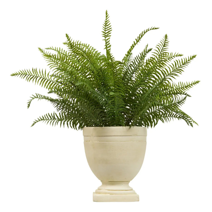 Plante artificielle Fougère Fleur de rose H80cm