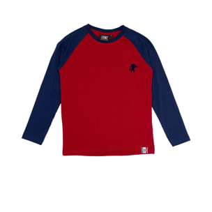 T-shirt Leone bambino con maniche lunghe raglan College