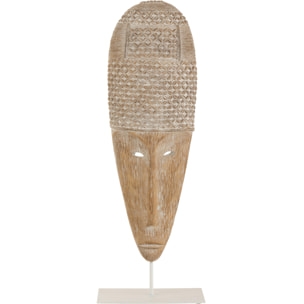 J-Line décoration Masque Sur Pied - polyrésine - blanc/naturel