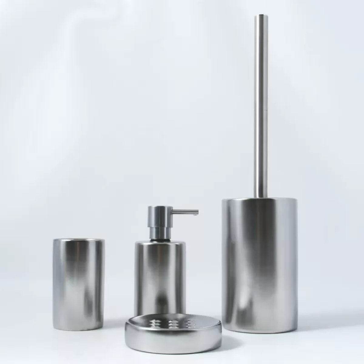 Distributeur de savon Céramique TUBE-MATT Argent mat Spirella