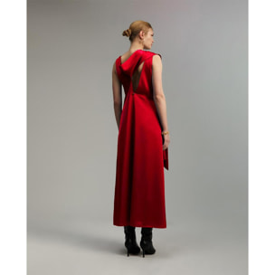 abito lungo in raso senza maniche