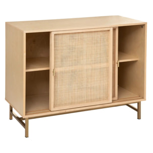 Buffet 2 portes "Rayo" cannage rotin 100x79cm