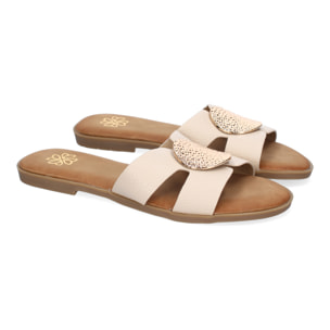 Sandalia Planas de Mujer, Comodas y Elegantes con Diseño Moderno con Adorno en la Pala