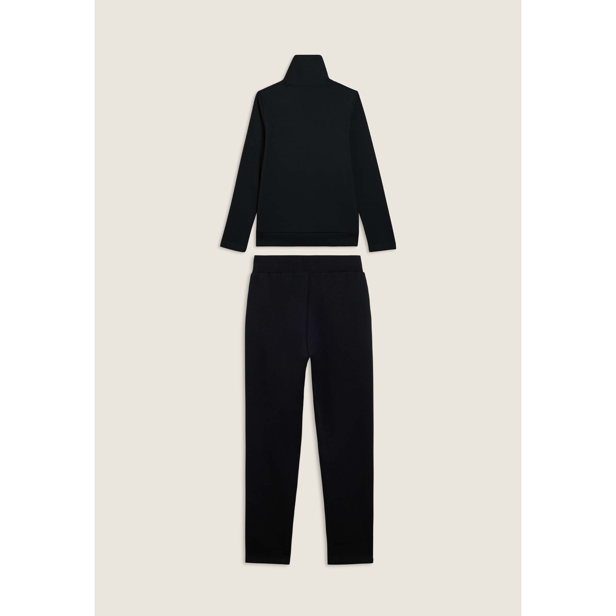 Tuta sportiva collo alto con scritta in strass