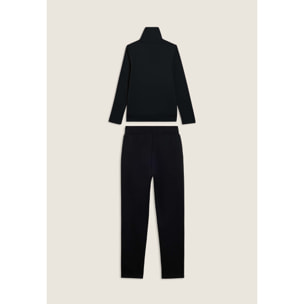 Tuta sportiva collo alto con scritta in strass