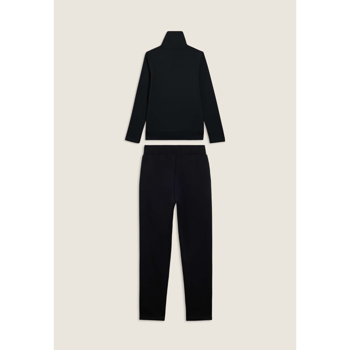 Tuta sportiva collo alto con scritta in strass