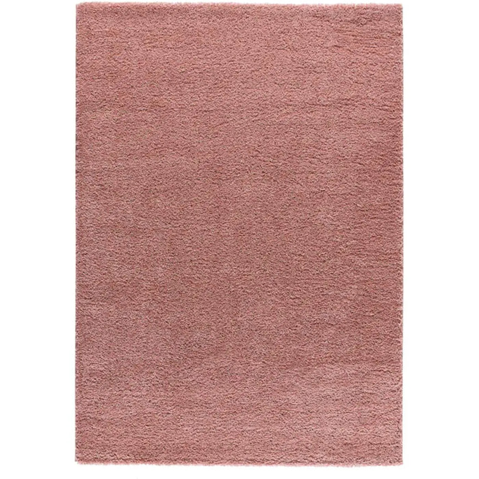 ATLAS Alfombra shaggy lisa en color rosa, varias medidas disponibles